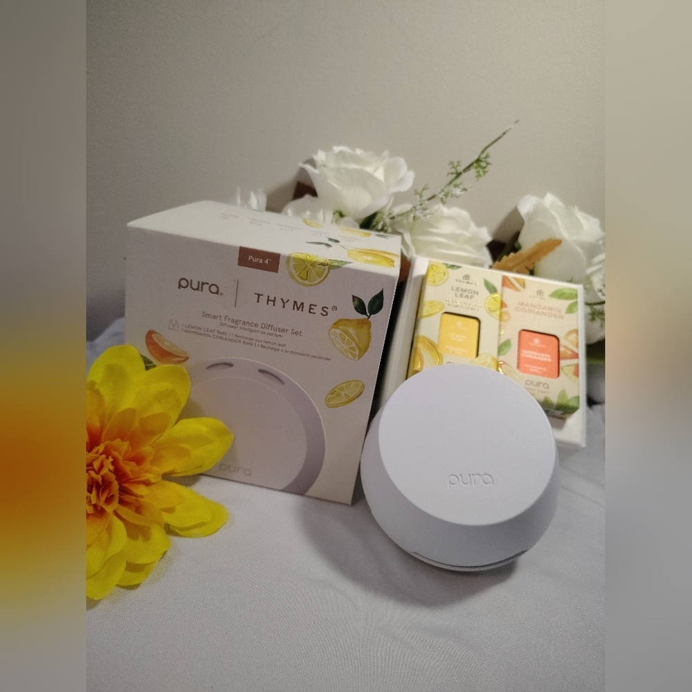 Thymes Mandarin Coriander & Lemon Leaf Pura 4 Smart Fragrance Diffuser Kit - Picture 4 of 7